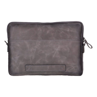 Leeds Slim Leather Laptop / Tablet Sleeve, Gray - UnBranded