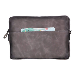 Leeds Slim Leather Laptop / Tablet Sleeve, Gray - UnBranded