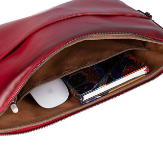 Leeds Slim Leather Laptop / Tablet Sleeve, Red - UnBranded