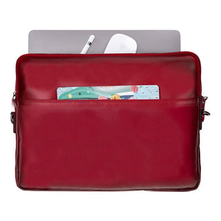 Leeds Slim Leather Laptop / Tablet Sleeve, Red - UnBranded