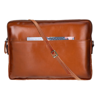 Leeds Slim Leather Laptop / Tablet Sleeve, Tan - UnBranded