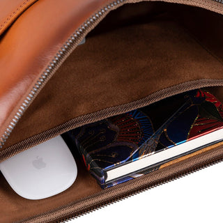 Leeds Slim Leather Laptop / Tablet Sleeve, Tan - UnBranded