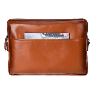 Leeds Slim Leather Laptop / Tablet Sleeve, Tan - UnBranded