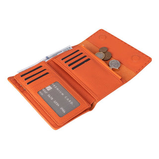 Linea Leather Women's Wallet, Orange - UnBranded