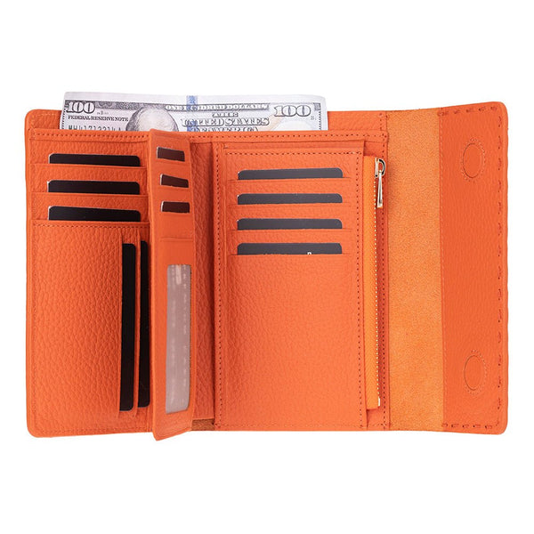 Linea Leather Women's Wallet, Orange