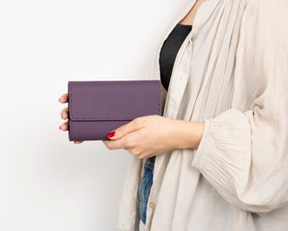 Linea Leather Women's Wallet, Purple - UnBranded