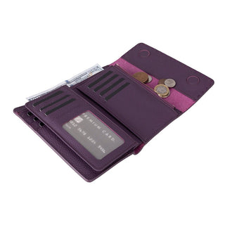 Linea Leather Women's Wallet, Purple - UnBranded
