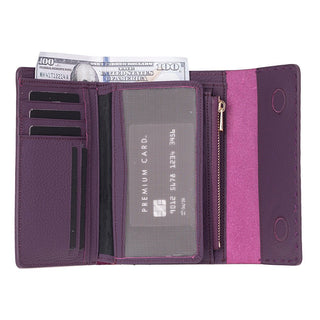 Linea Leather Women's Wallet, Purple - UnBranded