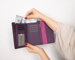 Linea Leather Women's Wallet, Purple - UnBranded