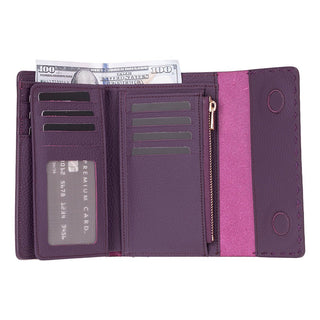 Linea Leather Women's Wallet, Purple - UnBranded