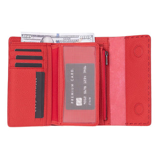 Linea Leather Women's Wallet, Red - UnBranded