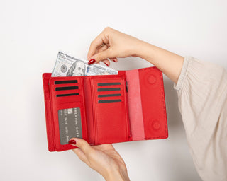 Linea Leather Women's Wallet, Red - UnBranded