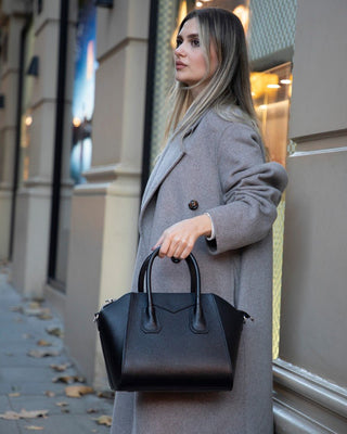 Lorenza Leather Women's Bag, Medium, Black - UnBranded