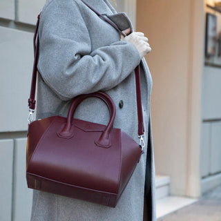 Lorenza Leather Women's Bag, Medium, Bordeaux - BlackBrook Case