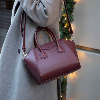 Lorenza Leather Women's Bag, Medium, Bordeaux - BlackBrook Case