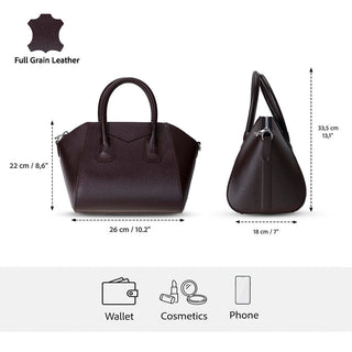 Lorenza Leather Women's Bag, Medium, Brown - BlackBrook Case