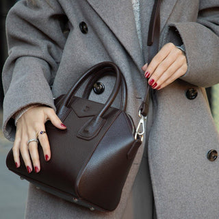 Lorenza Leather Women's Bag, Medium, Brown - BlackBrook Case