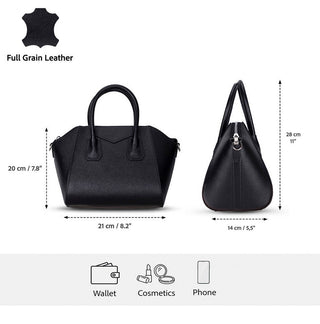 Lorenza Leather Women's Bag, Small, Black - BlackBrook Case