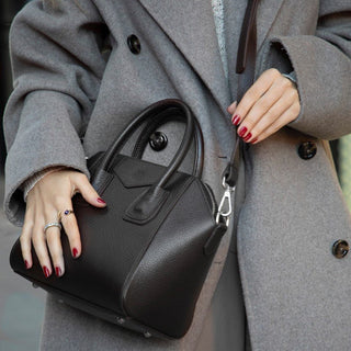 Lorenza Leather Women's Bag, Small, Black - BlackBrook Case