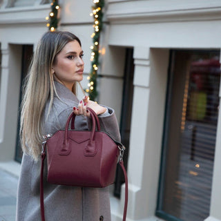 Lorenza Leather Women's Bag, Small, Bordeaux - BlackBrook Case