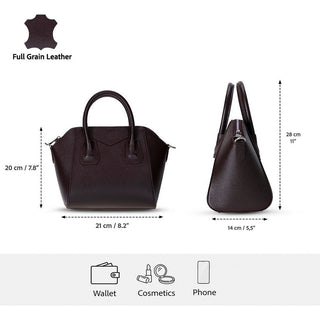 Lorenza Leather Women's Bag, Small, Brown - BlackBrook Case