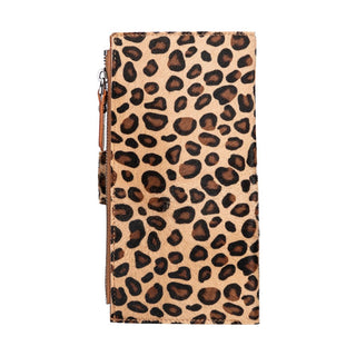 Lozan Full‑Grain Leather Crossbody Wallet – Leopard - UnBranded