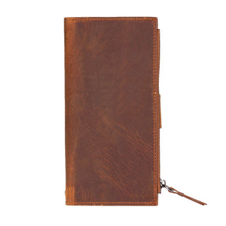 Lozan Full‑Grain Leather Crossbody Wallet – Saddle Brown - UnBranded