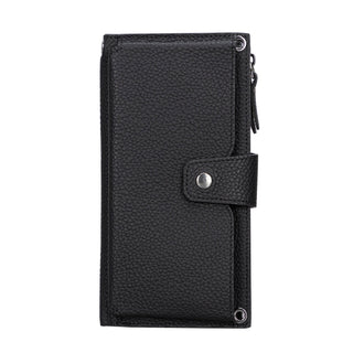 Lozan Strap Leather Crossbody Wallet, Pebble Black - UnBranded