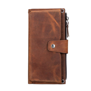 Lozan Strap Leather Crossbody Wallet, Saddle Brown - UnBranded