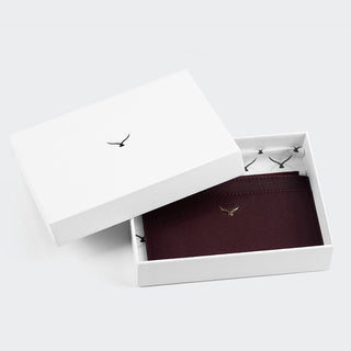 Lucca Women’s Leather Card Holder with Zipper – Mapi Edition, Burgundy - Mapi