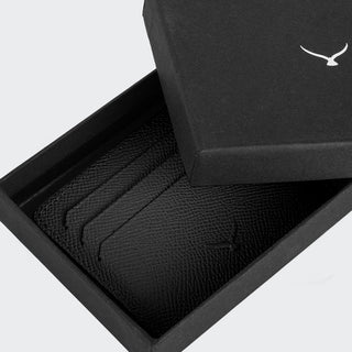 Napoli Men’s Leather Card Holder with Rounded Slots – Mapi Edition, Black