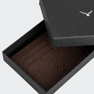 Napoli Men’s Leather Card Holder with Rounded Slots – Mapi Edition, Brown