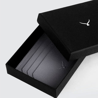 Napoli Men’s Leather Card Holder with Rounded Slots – Mapi Edition, Gray