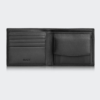 Genova Men’s Leather Bifold Wallet – Mapi Edition, Black