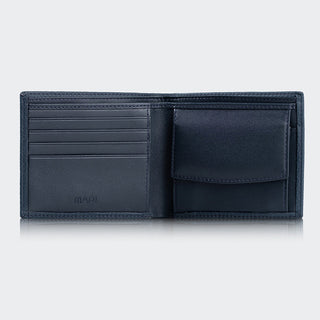 Genova Men’s Leather Bifold Wallet – Mapi Edition, Black