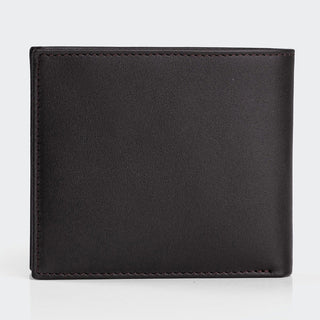 Bologna Men’s Leather Bifold Wallet with Coin Pocket – Mapi Edition, Black & Beige