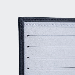 Bologna Men’s Leather Bifold Wallet with Coin Pocket – Mapi Edition, Dark Blue & Gray