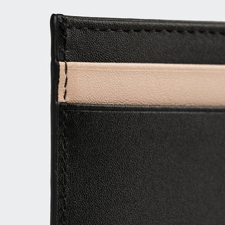 Pisa Men’s Dual-Color Leather Card Holder – Mapi Edition, Black & Beige