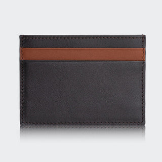 Pisa Men’s Dual-Color Leather Card Holder – Mapi Edition, Black & Beige