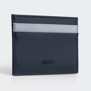 Pisa Men’s Dual-Color Leather Card Holder – Mapi Edition, Black & Beige