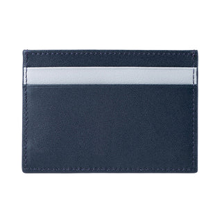 Pisa Men’s Dual-Color Leather Card Holder – Mapi Edition, Dark Blue & Gray