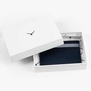 Pisa Men’s Dual-Color Leather Card Holder – Mapi Edition, Dark Blue & Gray