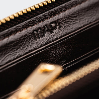 Firenze Women’s Large Leather Wallet with Dual Compartments – Mapi Edition, Dark Burgundy