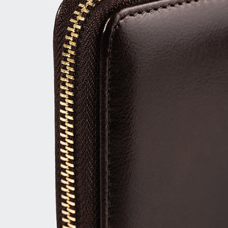 Firenze Women’s Large Leather Wallet with Dual Compartments – Mapi Edition, Brown