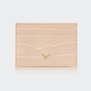 Capri Women’s Croco Leather Card Holder – Mapi Edition, Black