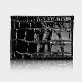 Capri Women’s Croco Leather Card Holder – Mapi Edition, Black