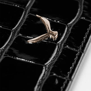 Capri Women’s Croco Leather Card Holder – Mapi Edition, Black