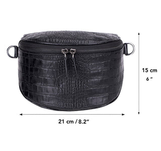 Marla Leather Crossbody Bag, Black - UnBranded