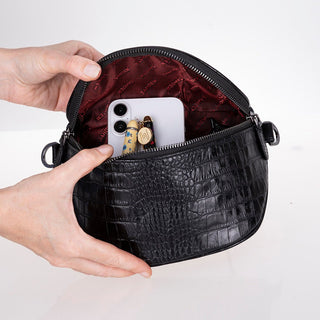 Marla Leather Crossbody Bag, Black - UnBranded