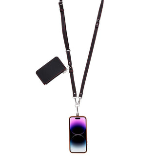 Marlow PU Leather Phone Strap & Wallet Set, Black - BlackBrook Case